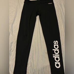 Adidas Women’s Leggings in Black with White Logo size XL